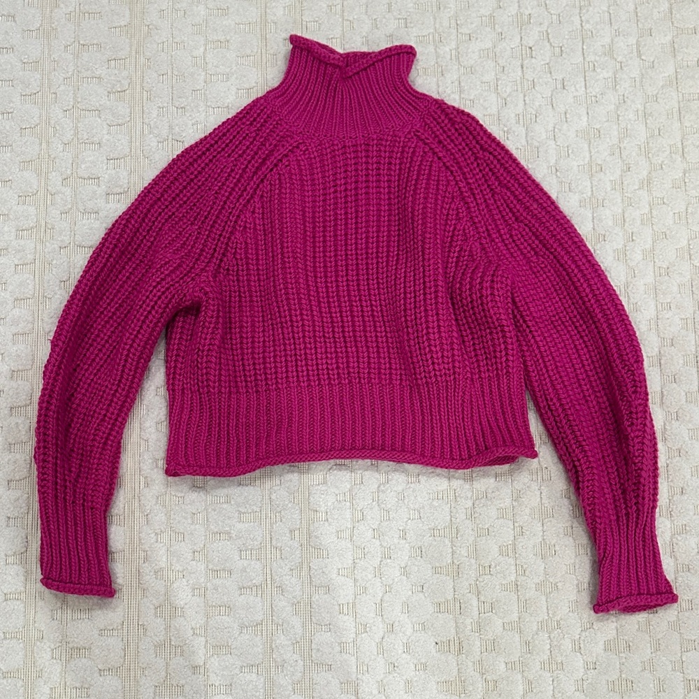 Worn 1x - Chunky Turtleneck Sweater - Pink